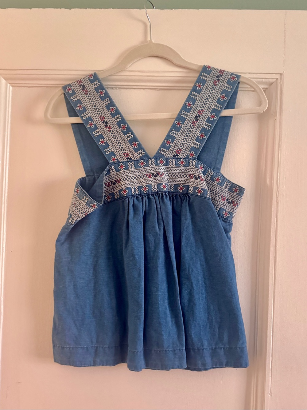 Madewell Blue Embroidered Women’s top